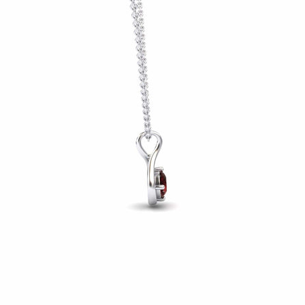 Lab Grown Ruby Infinity Teardrop Necklace - Paulina