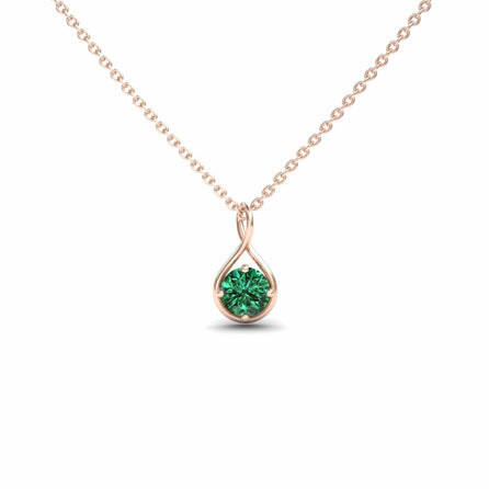 Green Diamond Infinity Teardrop Necklace - Paulina