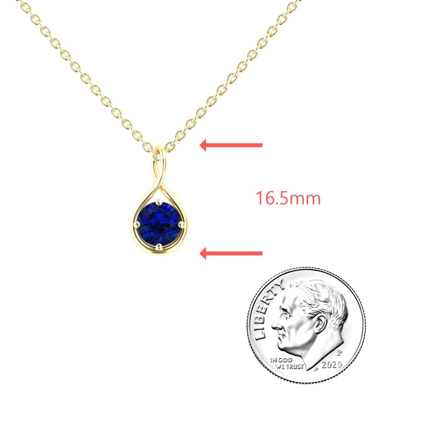 Lab Grown Blue Sapphire Infinity Teardrop Necklace - Paulina