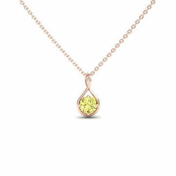 Lemon Citrine Infinity Teardrop Necklace - Paulina