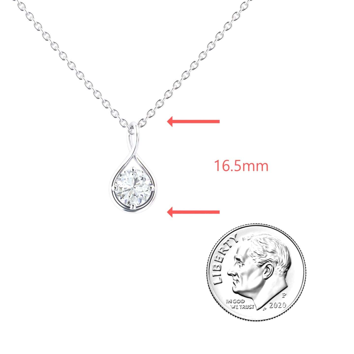 Lab Grown White Diamond Infinity Teardrop Necklace - Paulina