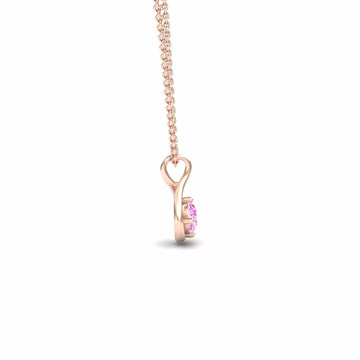 Lab Grown Pink Sapphire Infinity Teardrop Necklace - Paulina