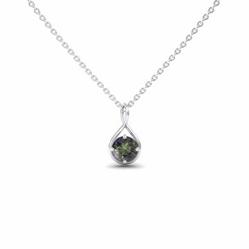 Mystic Green Topaz Infinity Teardrop Necklace - Paulina