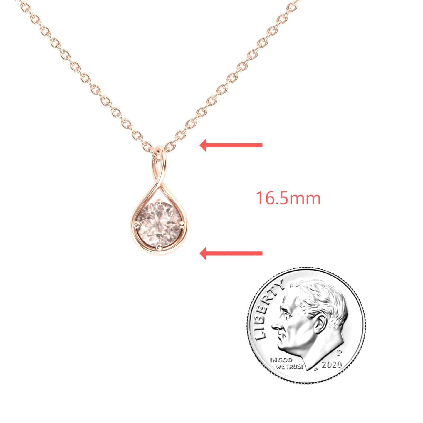 Morganite Infinity Teardrop Necklace - Paulina