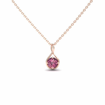 Pink Tourmaline Infinity Teardrop Necklace - Paulina