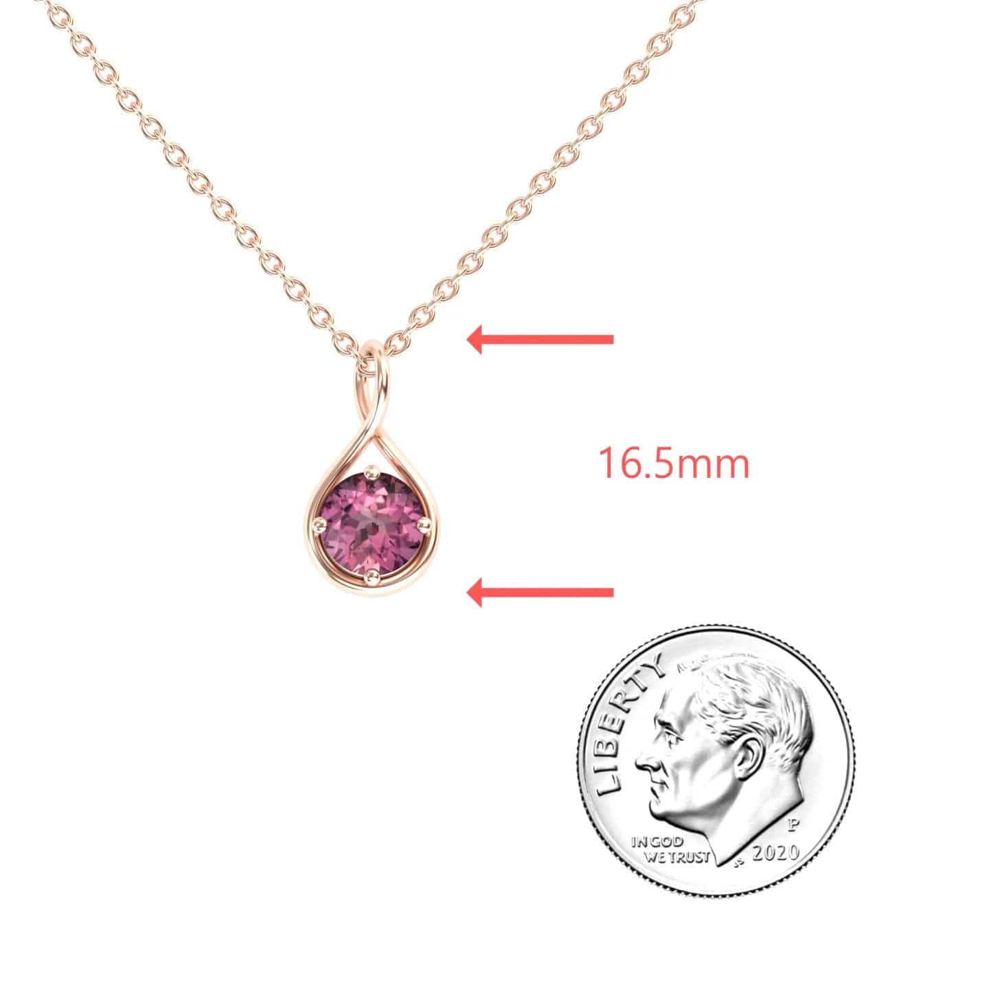 Pink Tourmaline Infinity Teardrop Necklace - Paulina