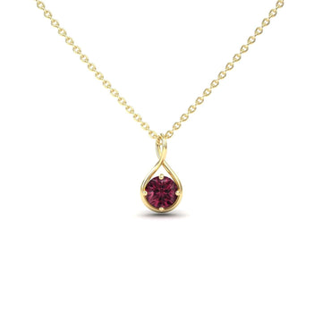 Rhodolite Garnet Infinity Teardrop Necklace - Paulina