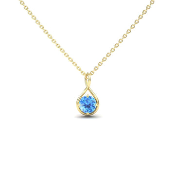 Swiss Blue Topaz Infinity Teardrop Necklace - Paulina