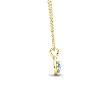 Swiss Blue Topaz Infinity Teardrop Necklace - Paulina