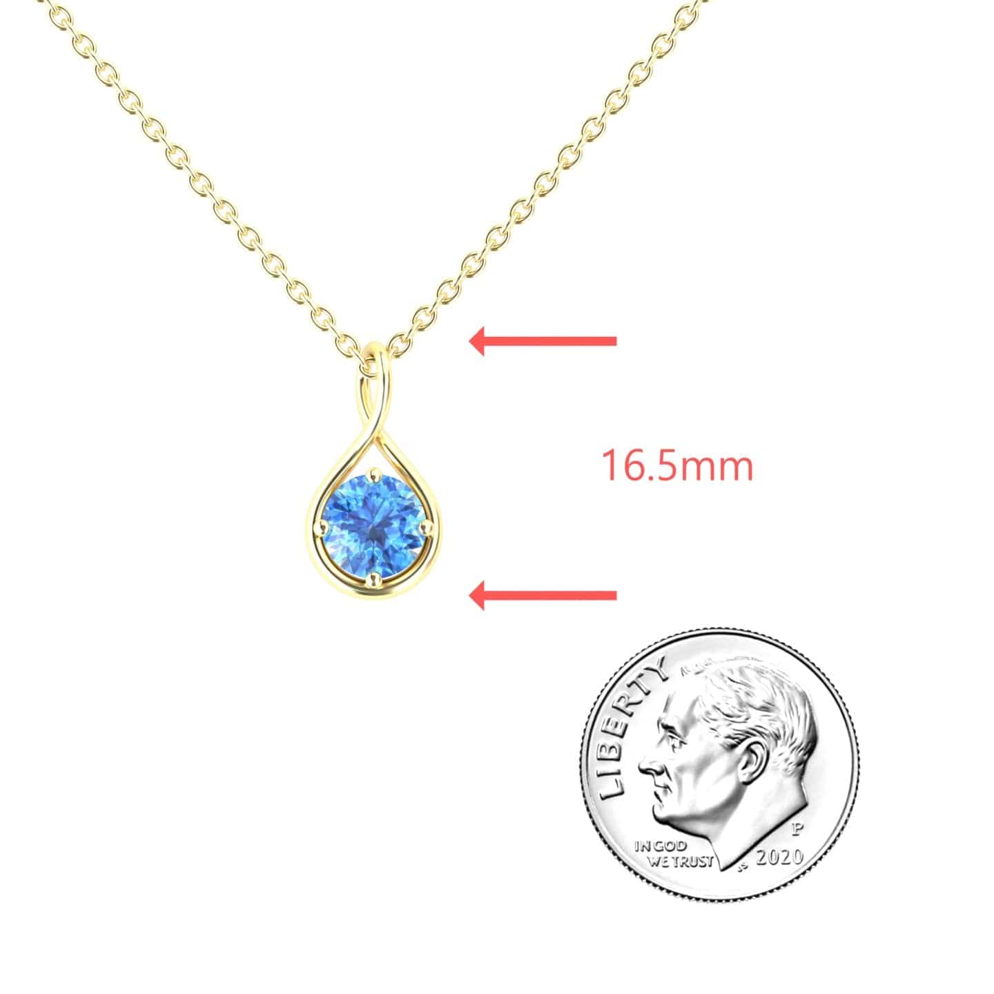 Swiss Blue Topaz Infinity Teardrop Necklace - Paulina