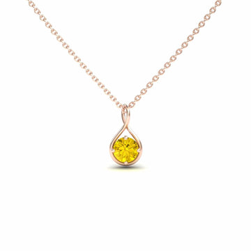 Yellow Sapphire Infinity Teardrop Necklace - Paulina