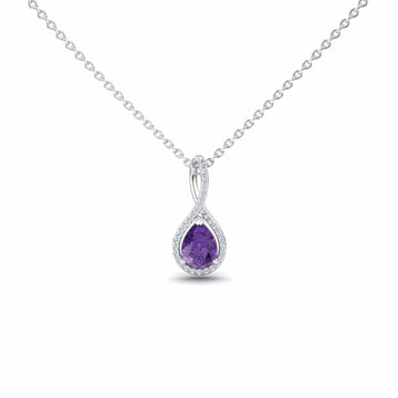 Amethyst & Diamond Twist Fancy Pendant - MYSP38