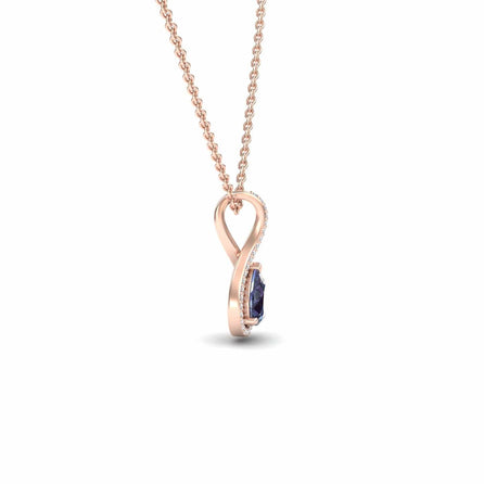 Pear Lab Grown Alexandrite & White Diamond Twist Fancy Pendant - MYSP38