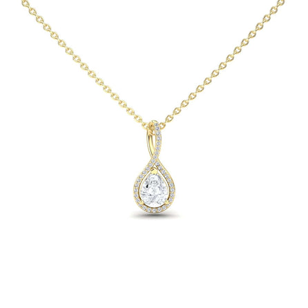 Pear Lab Grown White Diamond Twist Fancy Pendant - MYSP38