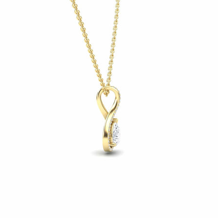Pear Lab Grown White Diamond Twist Fancy Pendant - MYSP38
