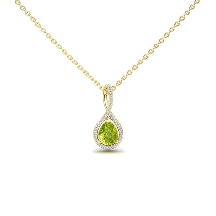 Peridot & White Diamond Twist Fancy Necklace - MYSP38