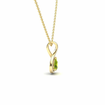 Peridot & White Diamond Twist Fancy Necklace - MYSP38