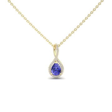 Pear Tanzanite & White Diamond Twist Fancy Pendant - MYSP38
