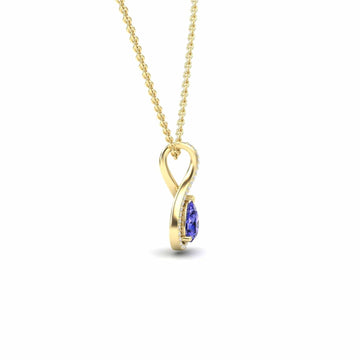 Pear Tanzanite & White Diamond Twist Fancy Pendant - MYSP38
