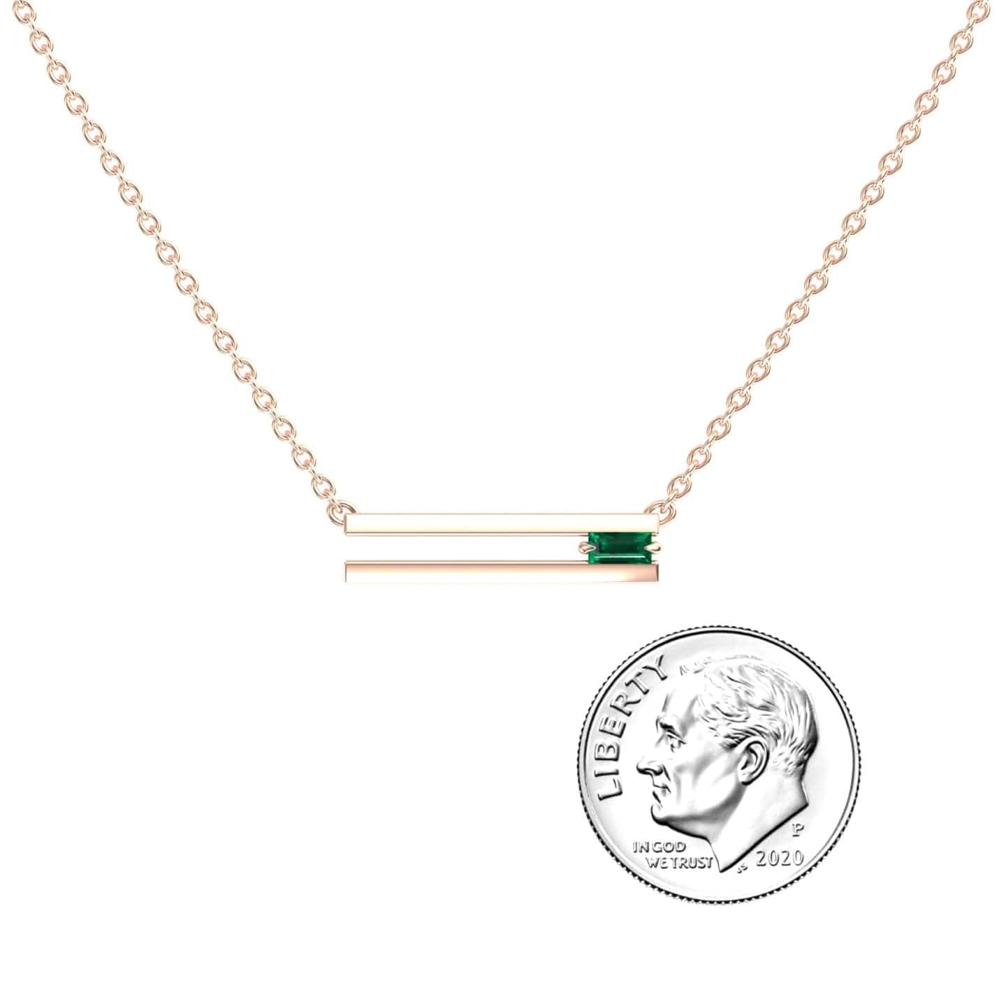Emerald Bar Necklace - Cecilia
