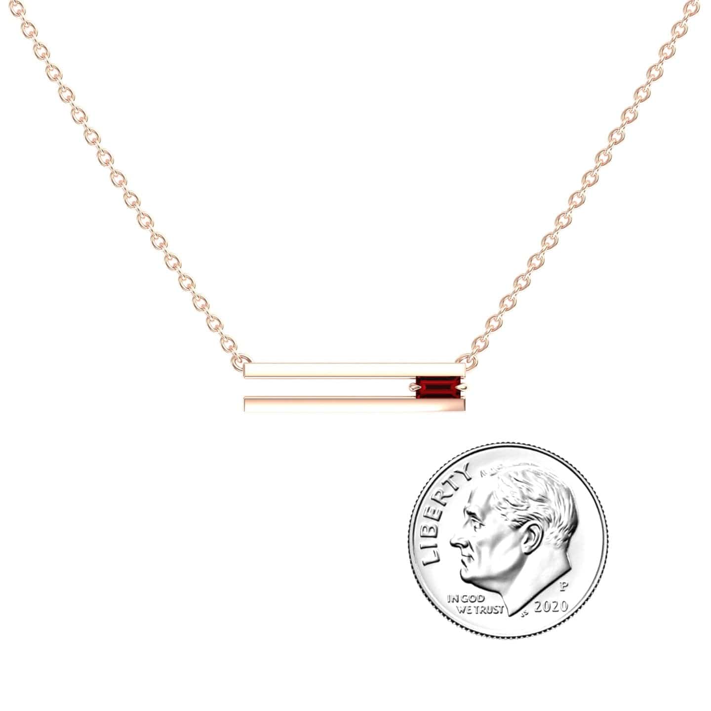 Ruby Bar Necklace - Cecilia