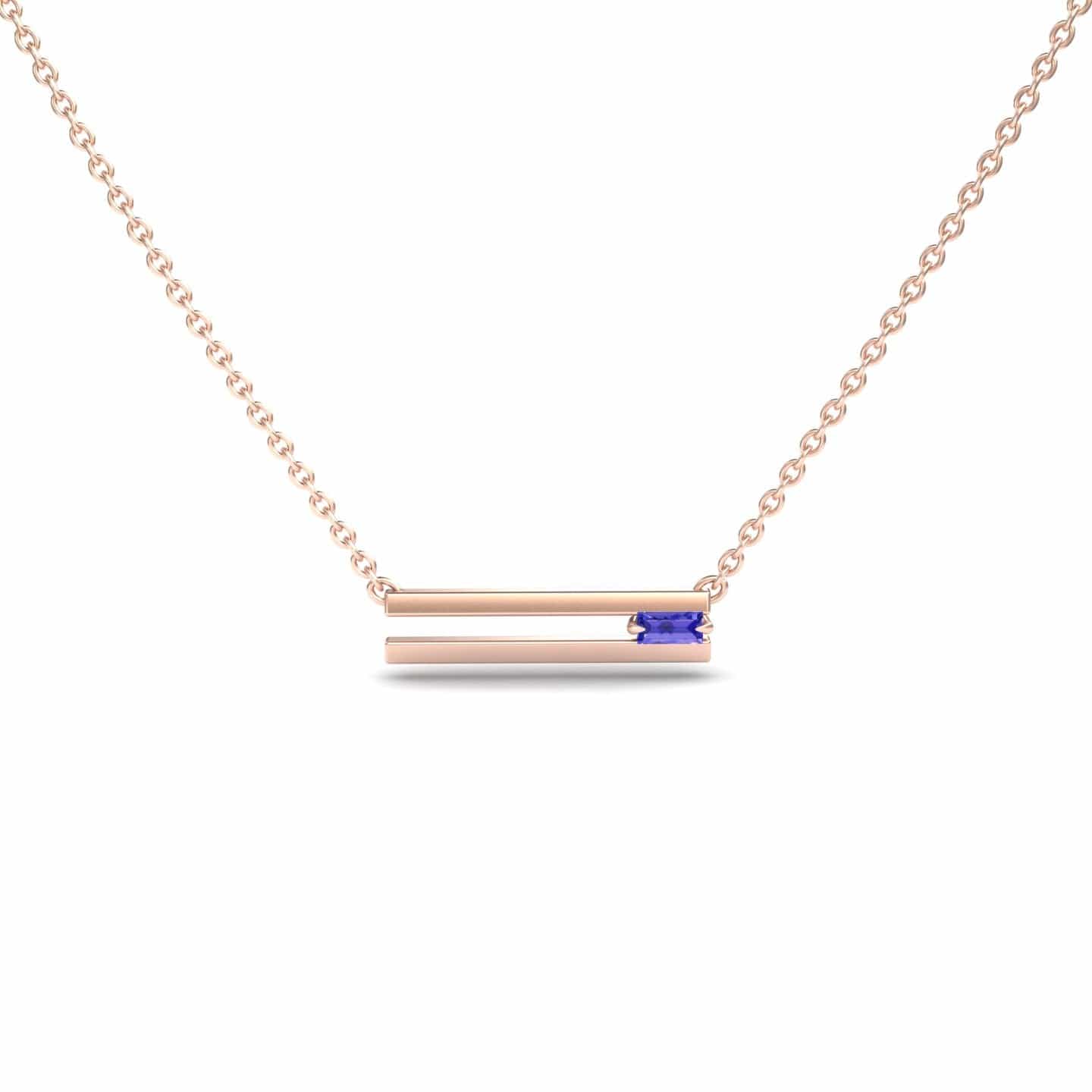 Tanzanite Bar Necklace - Cecilia