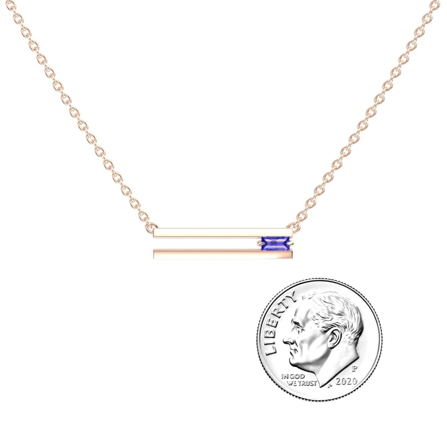 Tanzanite Bar Necklace - Cecilia