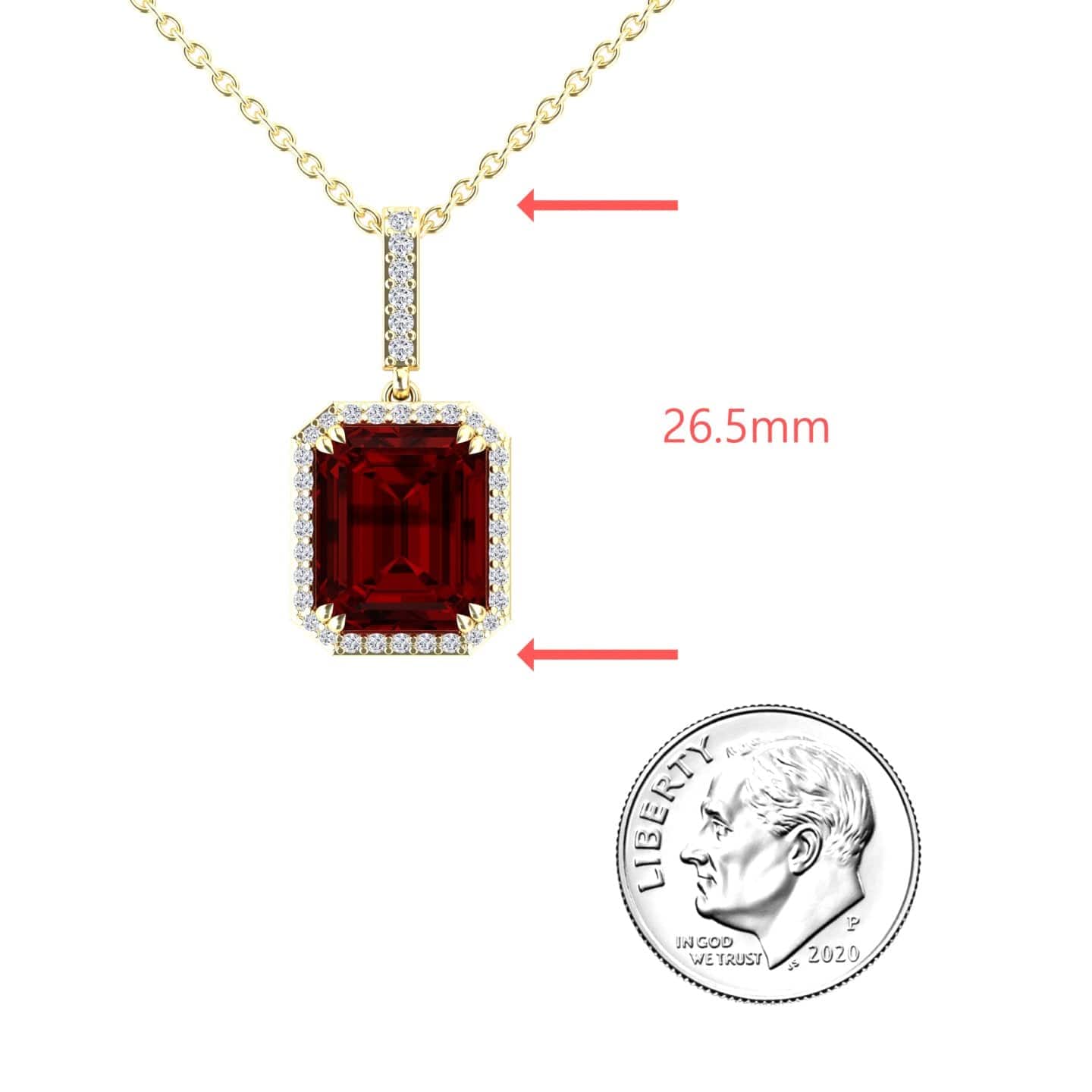 Garnet & Diamond Halo Necklace - Sanya