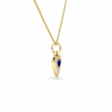 Lab Grown Blue Sapphire & White Diamond Fancy Necklace - MYSP41