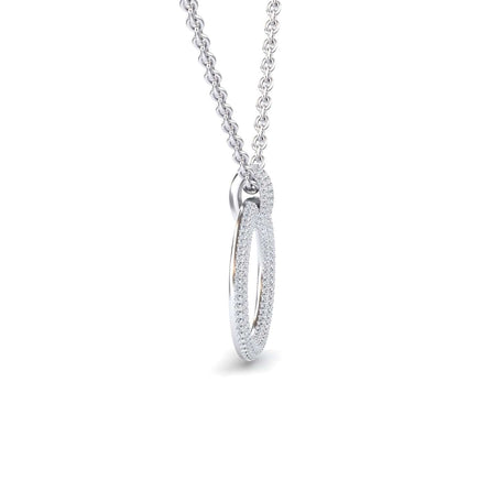 White Diamond Circle Necklace - Aileen