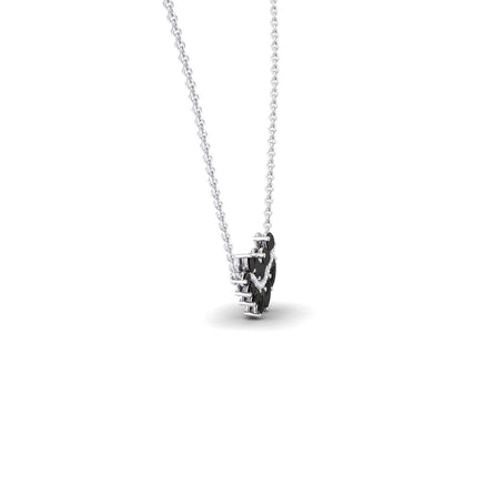 Black & White Diamond Leaf Vine Necklace - Caryn