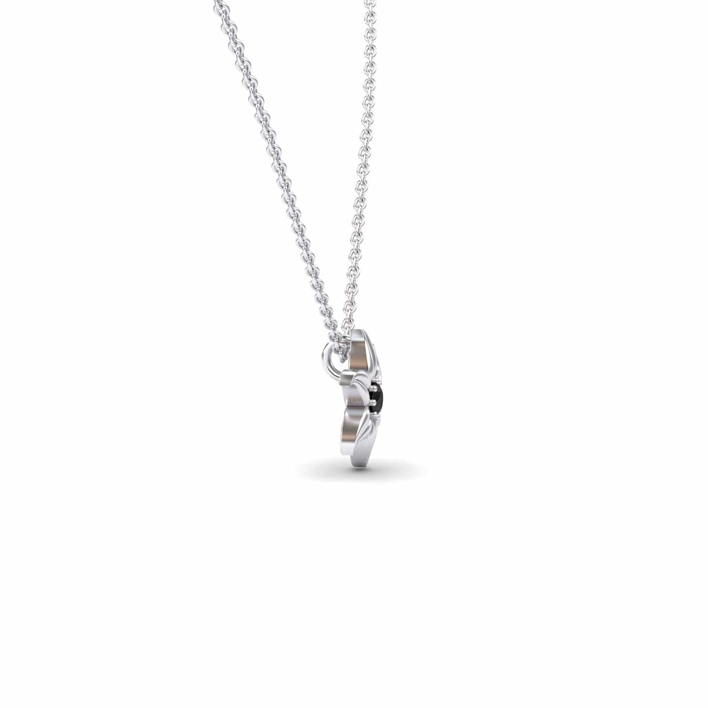 Black Diamond Floral Swirl Necklace - Dara