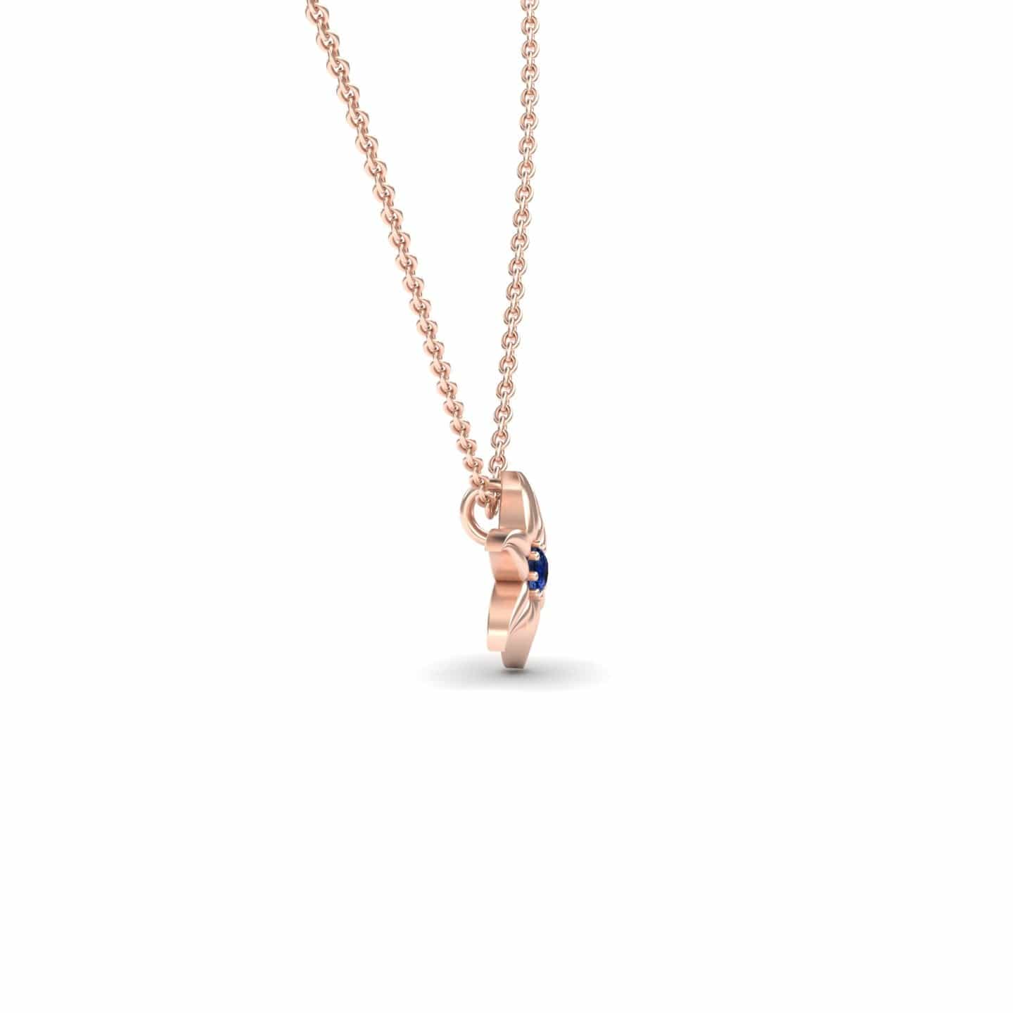 Blue Sapphire Floral Swirl Necklace - Dara