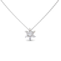 White Diamond Floral Swirl Necklace - Dara