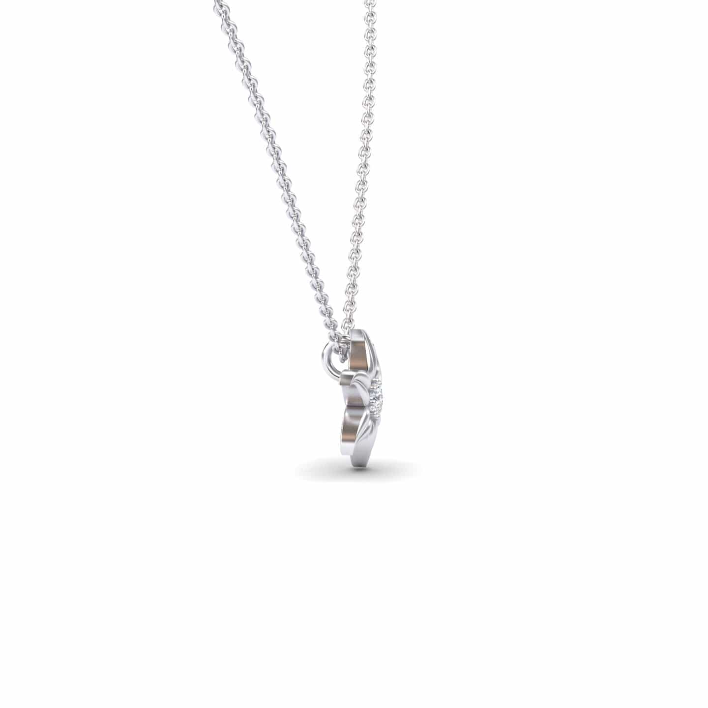 White Diamond Floral Swirl Necklace - Dara
