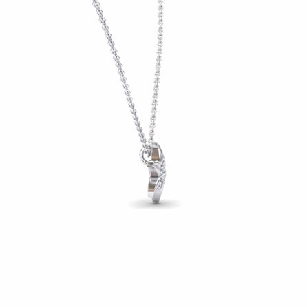 White Diamond Floral Swirl Necklace - Dara