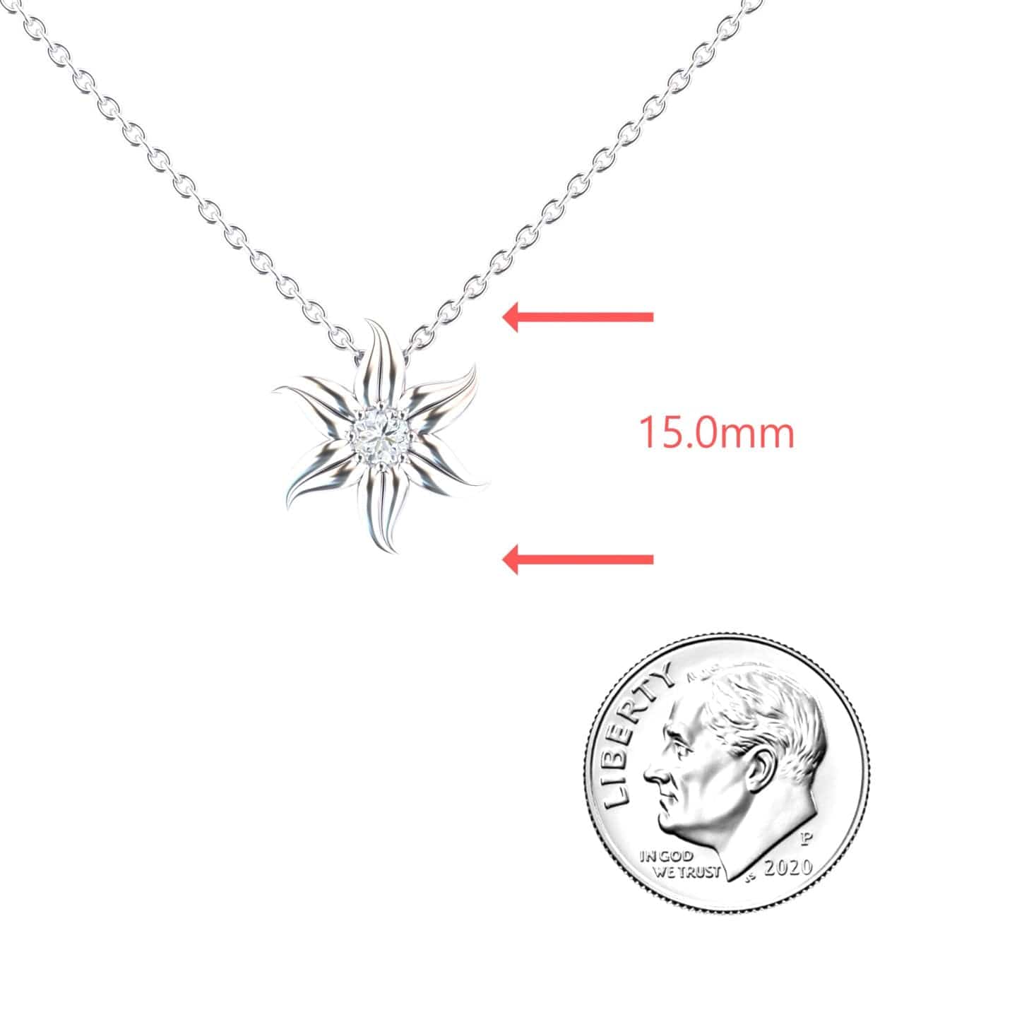 White Diamond Floral Swirl Necklace - Dara