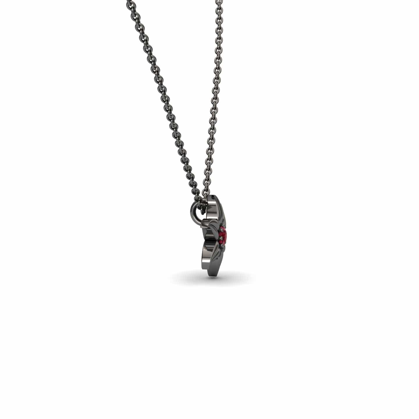 Ruby Floral Swirl Necklace - Dara