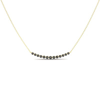 Black Diamond Curved Bar Necklace - Fatimah