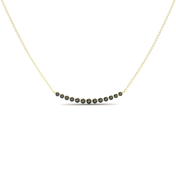 Black Diamond Curved Bar Necklace - Fatimah