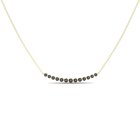 Black Diamond Curved Bar Necklace - Fatimah