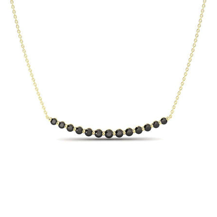 Black Diamond Curved Bar Necklace - Fatimah