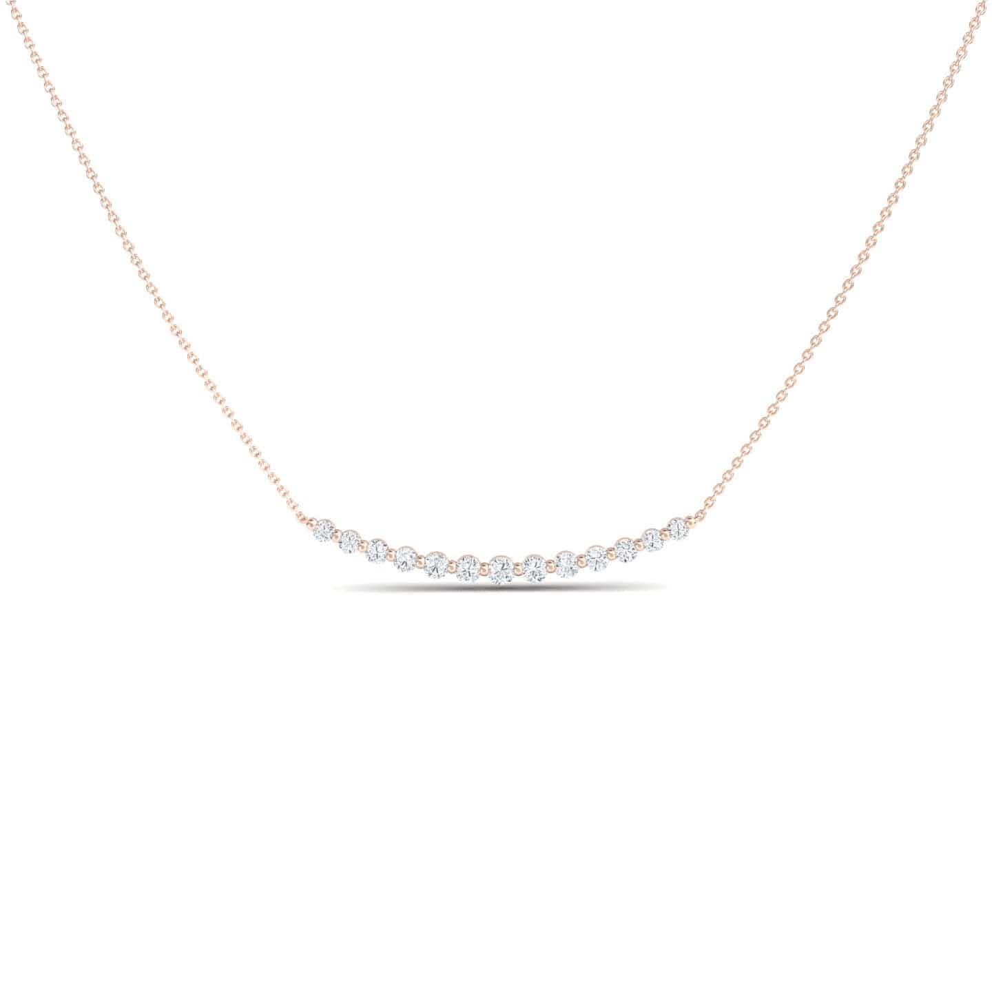 White Diamond Curved Bar Necklace - Fatimah