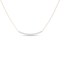 White Diamond Curved Bar Necklace - Fatimah