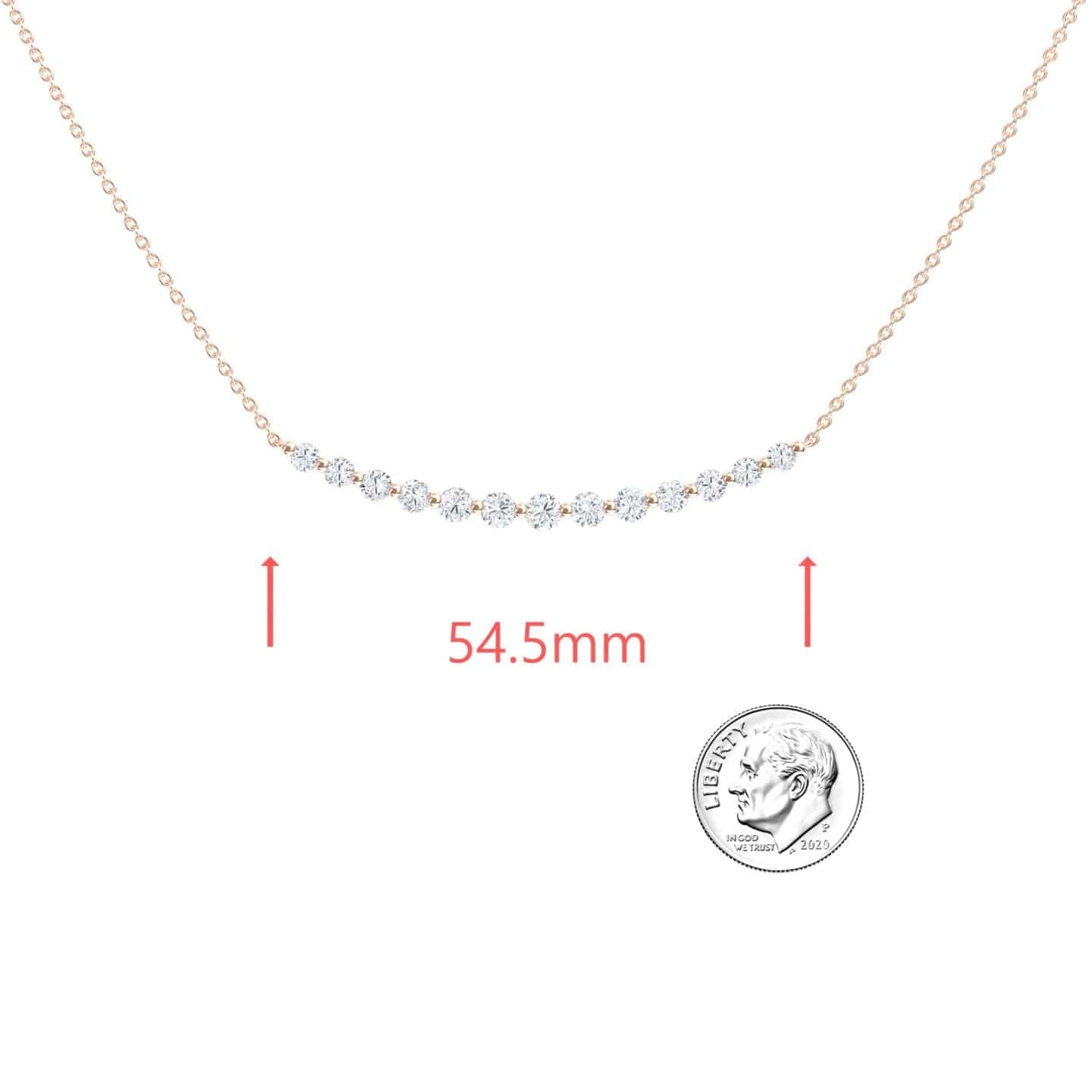 White Diamond Curved Bar Necklace - Fatimah