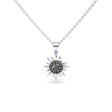 Black Diamond Sunflower Necklace - Haley