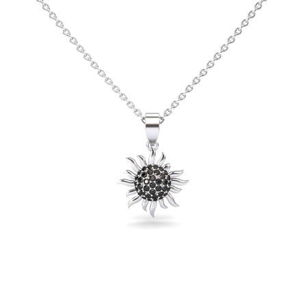 Black Diamond Sunflower Necklace - Haley