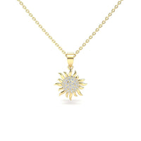 White Diamond Sunflower Necklace - Haley