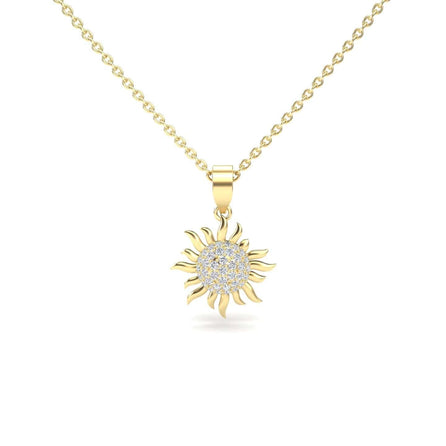 White Diamond Sunflower Necklace - Haley