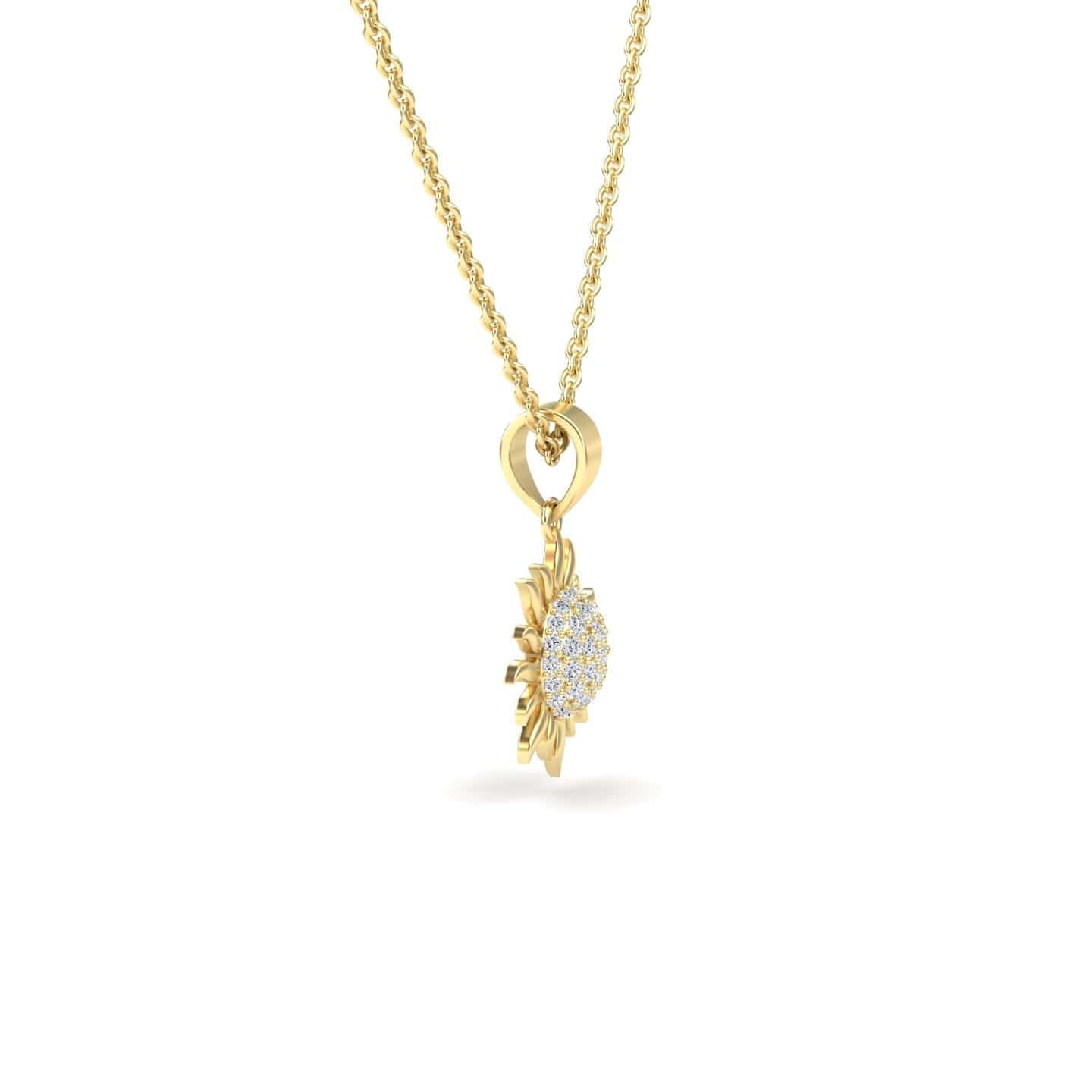 White Diamond Sunflower Necklace - Haley